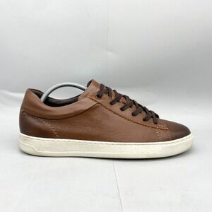Bruno Magli Diego Mens 8.5 Brown Leather Low Top Sneakers Casual Preppy Classic